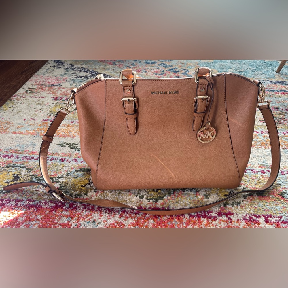 Michael Kors Camel Leather Satchel